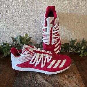 Adidas adiZERO Afterburner Men's size 10 Red White Cleats Baseball Softball